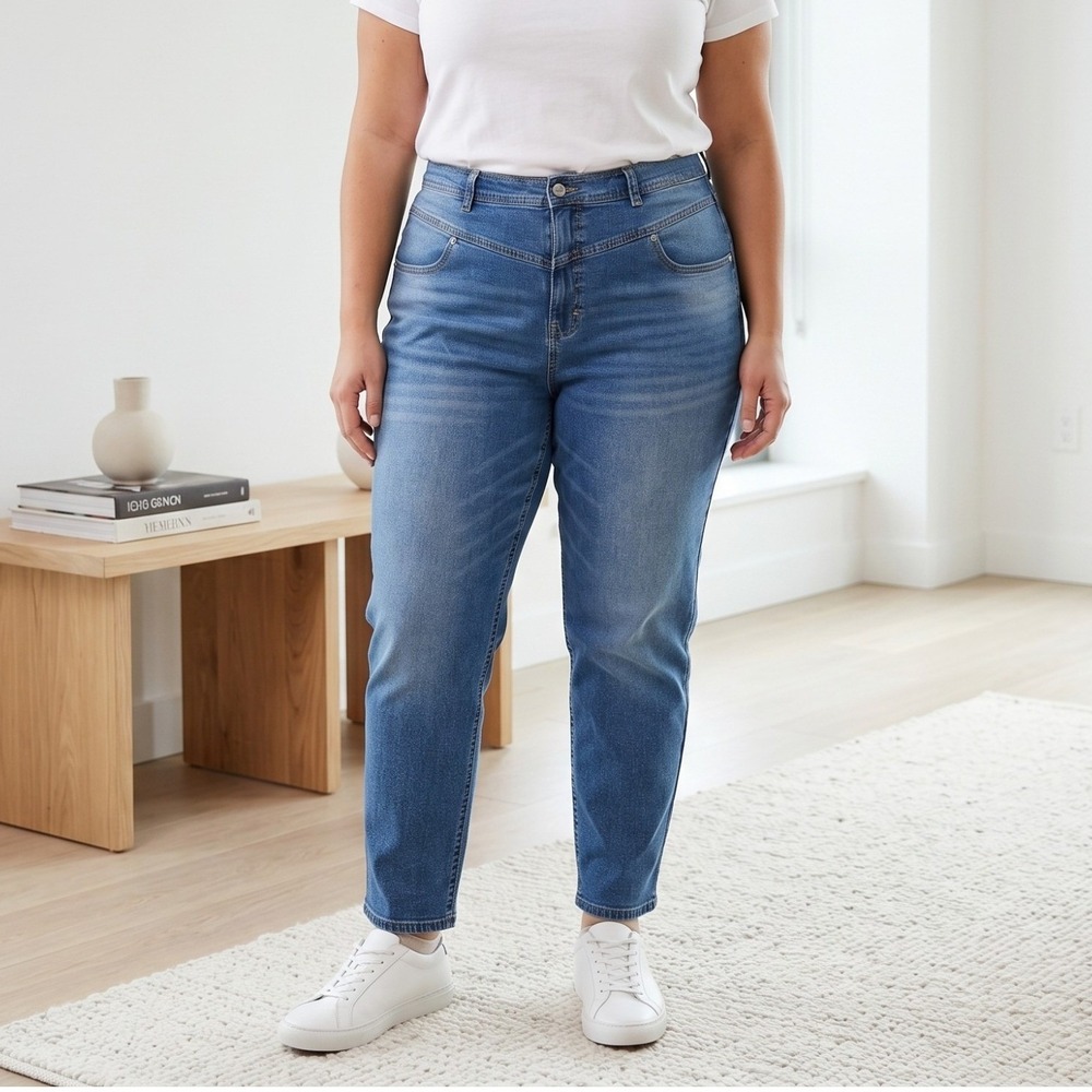 Jordache Vintage Jeans Womens 33 Blue High Rise Tapered Leg Mom Denim Aesthetic